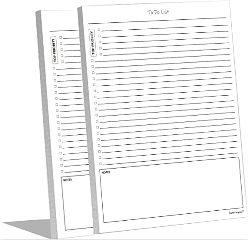 TO DO List Notepads (2 Pack, 50 Pages Each) Planner Pads. ToDo Checklist w/Priority & Note Sections. Organize & Track Projects, Clients or Daily Tasks. 5.5 X 8.5, A5 Sheets. Made in the USA.