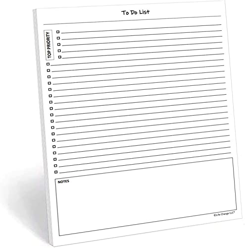 TO DO List Notepad, 60 Page Planner Pad. Undated ToDo Checklist w/Priority & Note Sections. Organize & Track Projects, Clients or Daily Tasks. 8.5 X 11, A4 Sheets.