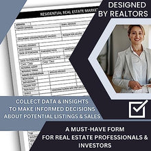 Load image into Gallery viewer, Real Estate Agent Supplies – Real Estate Market Analysis Notepad for Listing Realtor Folders. A Checklist Form to Help Determine Residential Market Value. 50 Sheet Pad 8.5X11. Made in the USA. .
