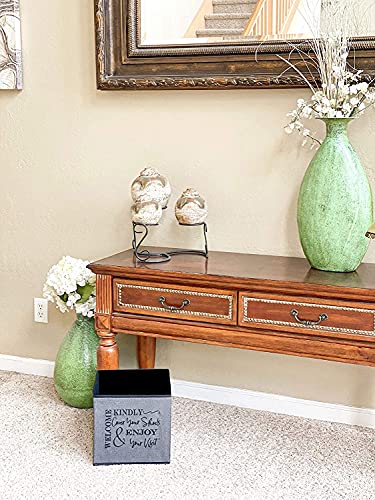 Life Charge Shoe Covers Box - Real Estate Agent Supplies Asking Guests to Please Cover Shoes - Disposable Shoe Bootie Holder For Realtor Listings & Open Houses - Indoor Use | 5 Pack Grey & Black