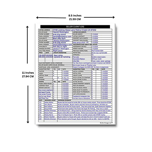 Seller Client Log Notepad – Real Estate Seller Tracking & Consultation Form (8.5 × 11)