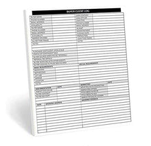 Load image into Gallery viewer, Real Estate Agent Supplies - Home Buyer Client Log to Include in Real Estate File Folders. Realtor Log to Track Buyer Needs, Home Showings &amp; Activity. 50 Page Notepad. 8.5 X 11. Made in the USA.

