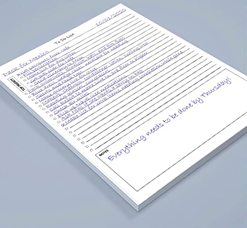 TO DO List Notepad, 60 Page Planner Pad. Undated ToDo Checklist w/Priority & Note Sections. Organize & Track Projects, Clients or Daily Tasks. 8.5 X 11, A4 Sheets.