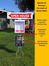 Load image into Gallery viewer, White Snap Shut Brochure Box Brochure Holder Flyer Box Outdoor Realtor Style Info Box Realtor Supplies Real Estate Marketing

