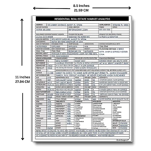 Real Estate Market Analysis Notepad – Residential CMA Checklist for Listing & Buyer Agents (8.5 × 11)